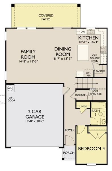 2D floor plan layout of this home in Patterson Ranch, Georgetown, TX (Image 1). 2D floor plan layout of this home in Patterson Ranch, Georgetown, TX (Image 1).