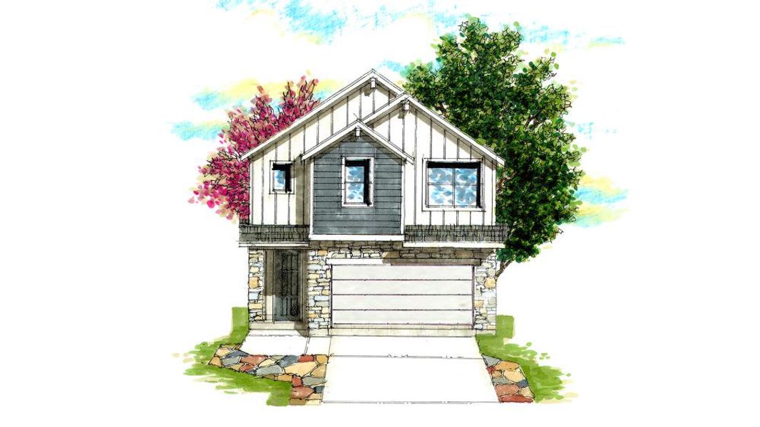 Representative rendering of the exterior for the 2200 by Texas Homes (Image 6).