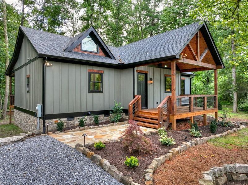 Exterior details and patio area of a home in , Ellijay (Image 26).