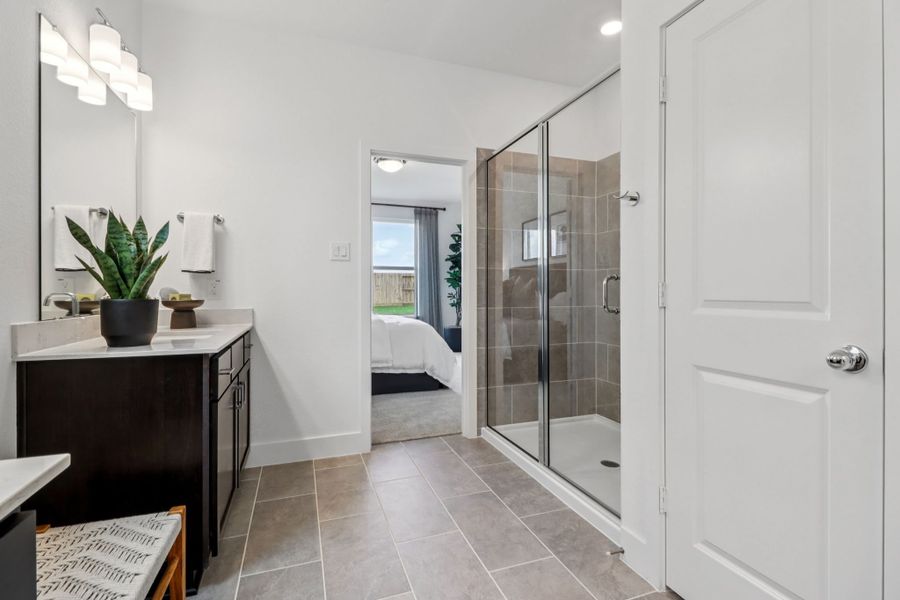 Furnished interior in a model home at The Residences Collection at Oakberry Trails in Waller (Image 8).