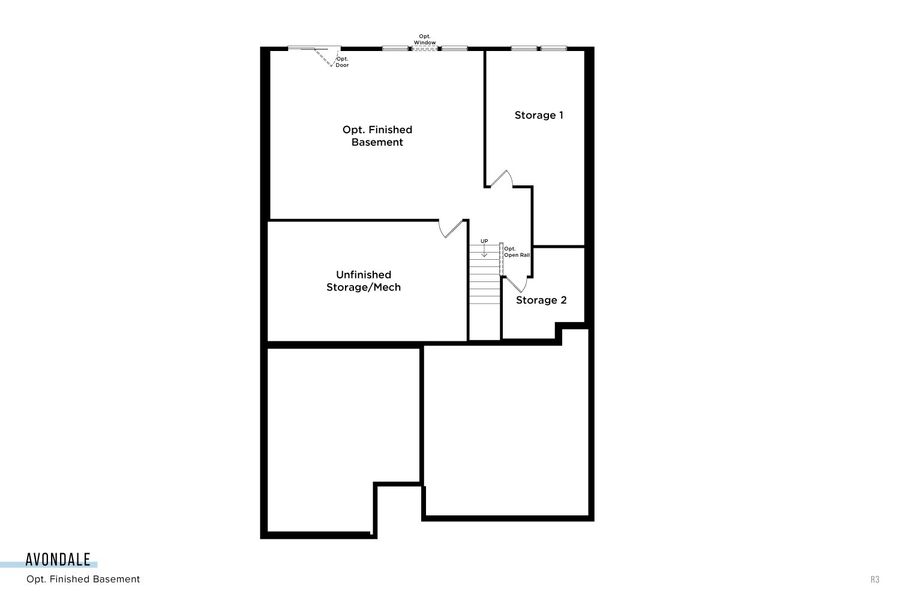 2D floor plan layout for the Avondale by DRB Homes in Bluffs at Sun Colony, Longs, SC (Image 3).