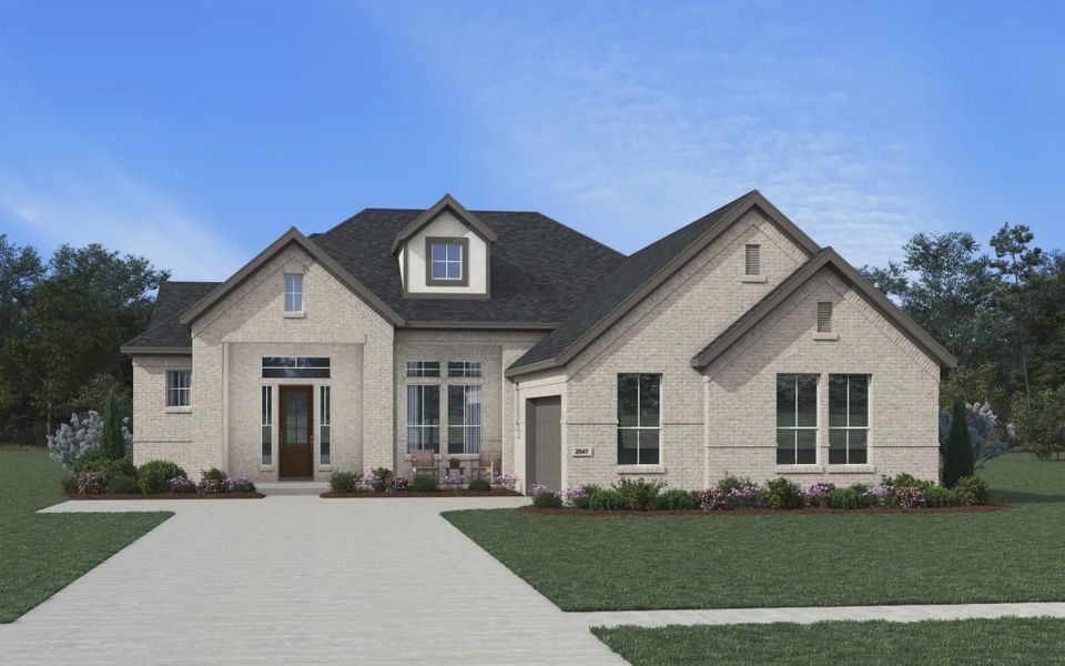 Representative exterior photo of a completed home built from the Estonia by Chesmar Homes in Prominence 60's, San Antonio, TX (Image 3).