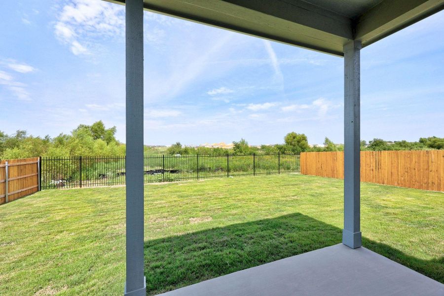 Exterior details and patio area of a home in Prairie Winds, Hutto (Image 3). Exterior details and patio area of a home in Prairie Winds, Hutto (Image 3).