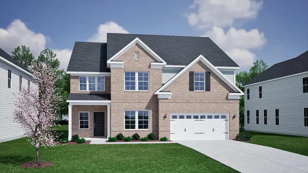 Representative exterior photo of a completed home built from the Warwick II - Vanguard Collection by Mungo Homes in Scotts Hill Village, Wilmington, NC (Image 23).