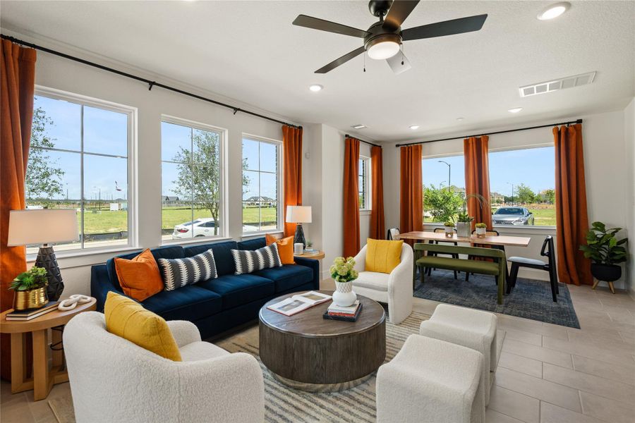 Furnished interior view inside a new home in Elyson, Katy (Image 21).