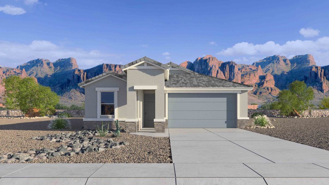 Representative exterior photo of a completed home built from the Caden by D.R. Horton in Upper Canyon, Phoenix, AZ (Image 27). Representative exterior photo of a completed home built from the Caden by D.R. Horton in Upper Canyon, Phoenix, AZ (Image 27).