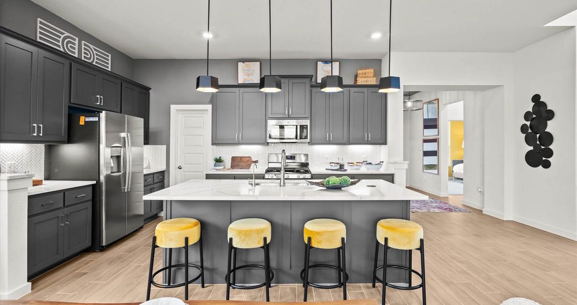 Furnished interior view inside a new home in Meyer Ranch, New Braunfels (Image 7).