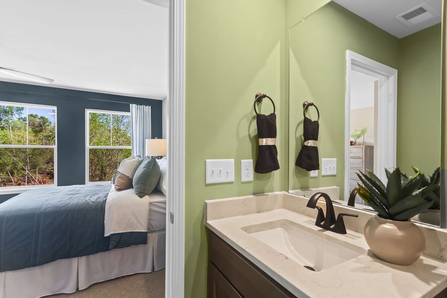 Furnished interior view inside a new home in Bridgeport Townhomes, Greenville (Image 24). Furnished interior view inside a new home in Bridgeport Townhomes, Greenville (Image 24).