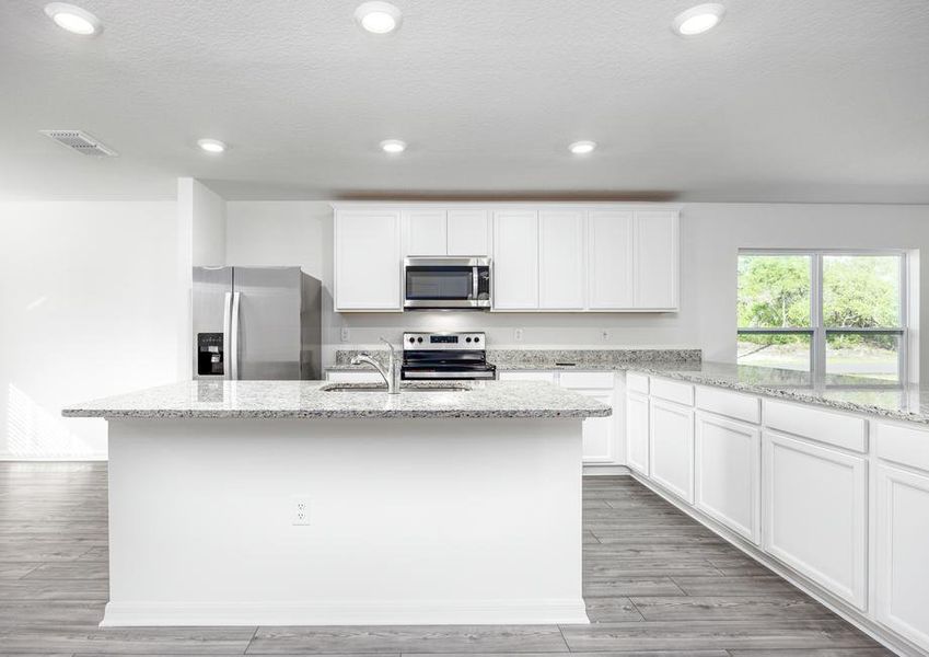 Beautiful white cabinets in the kitchen