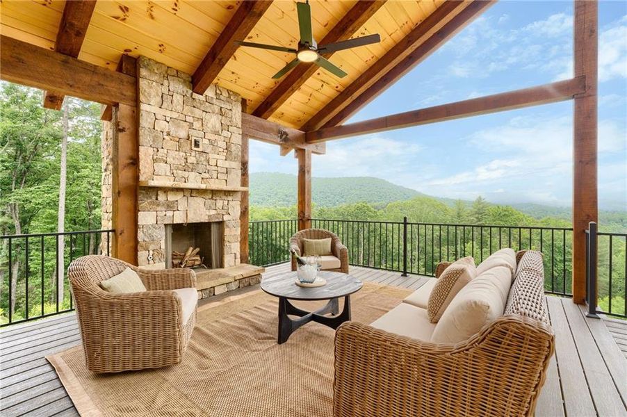Exterior details and patio area of a home in , Ellijay (Image 27).