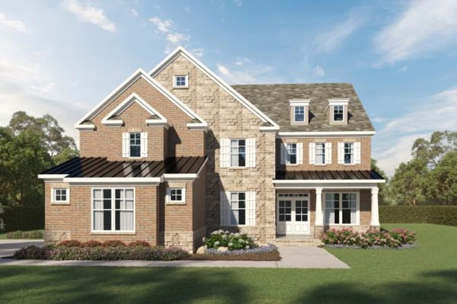 Representative exterior photo of a completed home built from the William by Kerley Family Homes in The Estates at Hurricane Pointe, Douglasville, GA (Image 6). Representative exterior photo of a completed home built from the William by Kerley Family Homes in The Estates at Hurricane Pointe, Douglasville, GA (Image 6).