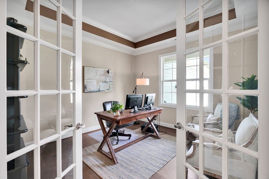 Furnished interior view inside a new home in The Bluffs On the Cape Fear, Leland (Image 11).