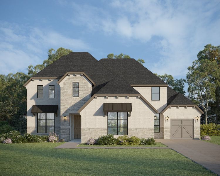 Plan 858 Elevation B w/ Stone