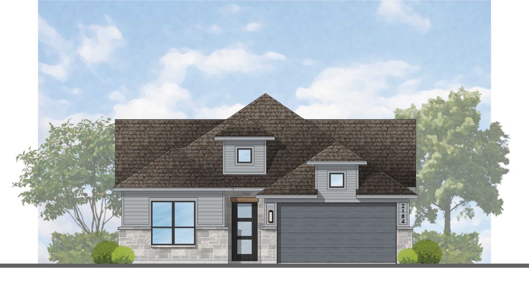 Representative rendering of the exterior for the Monet-SS Plan by Highland Homes (Image 5). Representative rendering of the exterior for the Monet-SS Plan by Highland Homes (Image 5).
