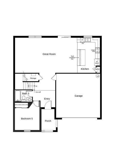 2D floor plan layout of this home in The Preserve at Legends Pointe II, Hudson, FL (Image 2).