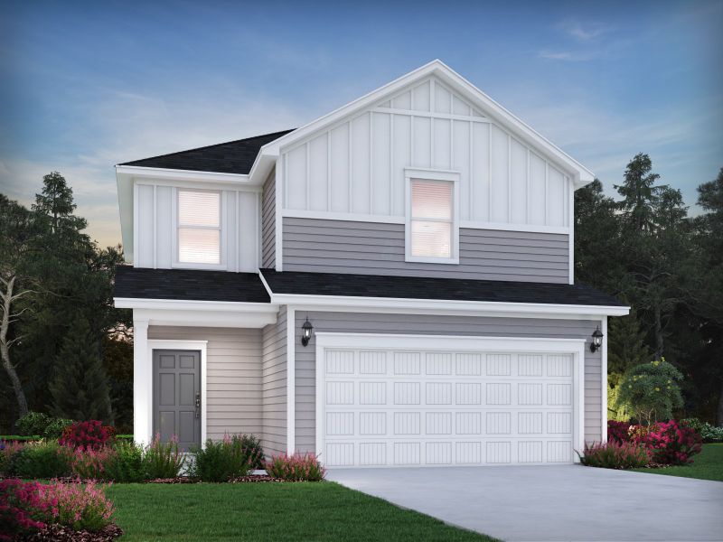 Representative exterior photo of a completed home built from the Finley by Meritage Homes in Creek Ridge - Heritage Collection, Spartanburg, SC (Image 2). Representative exterior photo of a completed home built from the Finley by Meritage Homes in Creek Ridge - Heritage Collection, Spartanburg, SC (Image 2).