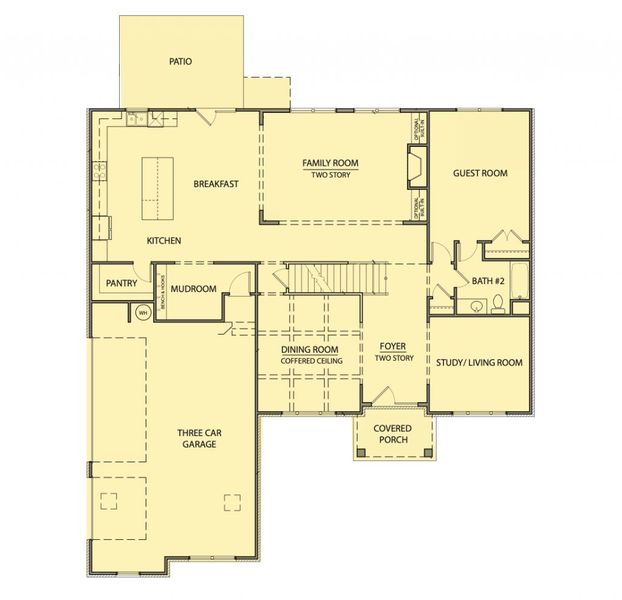 2D floor plan layout for the Wilson by Kerley Family Homes in The Estates at Hurricane Pointe, Douglasville, GA (Image 3).