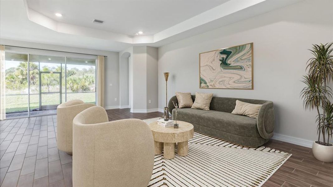 Furnished interior view inside a new home in Coral Lakes - Tradition & Express, Punta Gorda (Image 5). Furnished interior view inside a new home in Coral Lakes - Tradition & Express, Punta Gorda (Image 5).