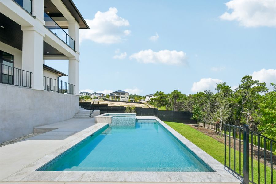 Exterior details and patio area of a home in Milky Way at River Place, Austin (Image 20). Exterior details and patio area of a home in Milky Way at River Place, Austin (Image 20).