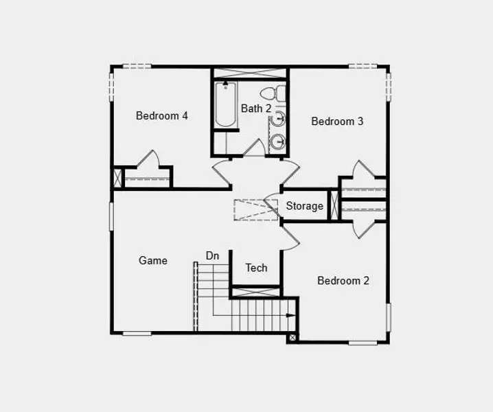 Second Floor Plan - Additional Highlights Include: contemporary mahogany front door