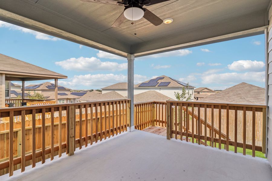 Back exterior of the Briscoe floorplan at a Meritage Homes community.