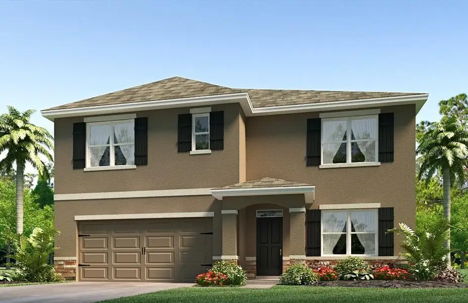 Front exterior of a new home in , Plant City, FL, highlighting curb appeal (Image 1). Front exterior of a new home in , Plant City, FL, highlighting curb appeal (Image 1).