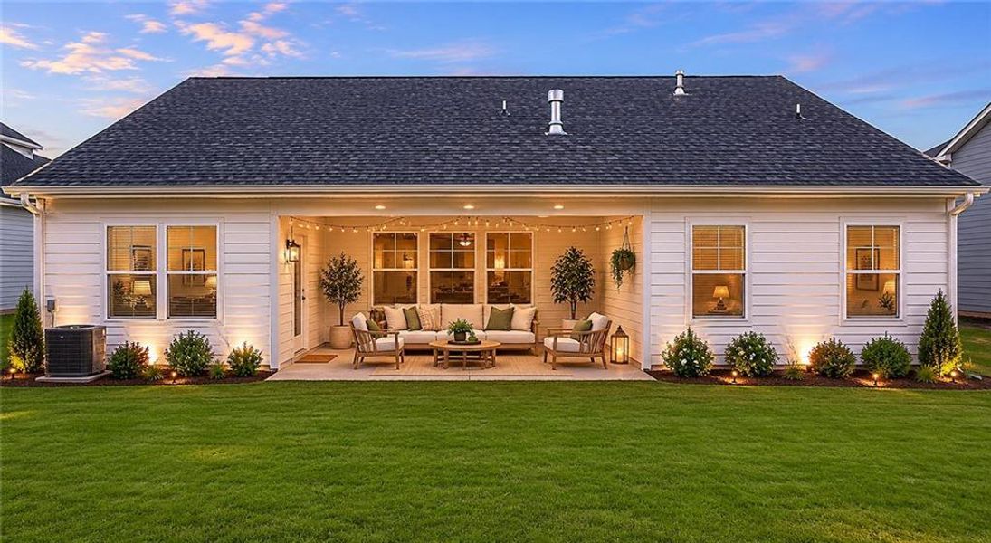 Exterior details and patio area of a home in Preserve at Dove Creek, Statham (Image 25).