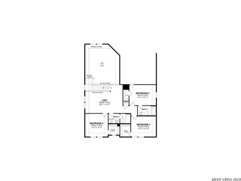 2D floor plan layout of this home in Comanche Ridge, San Antonio, TX (Image 3).