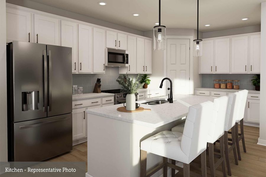 Representative furnished interior of a home built from the The Courtney by David Weekley Homes in Edgewater Classic Series, Royse City (Image 7). Representative furnished interior of a home built from the The Courtney by David Weekley Homes in Edgewater Classic Series, Royse City (Image 7).