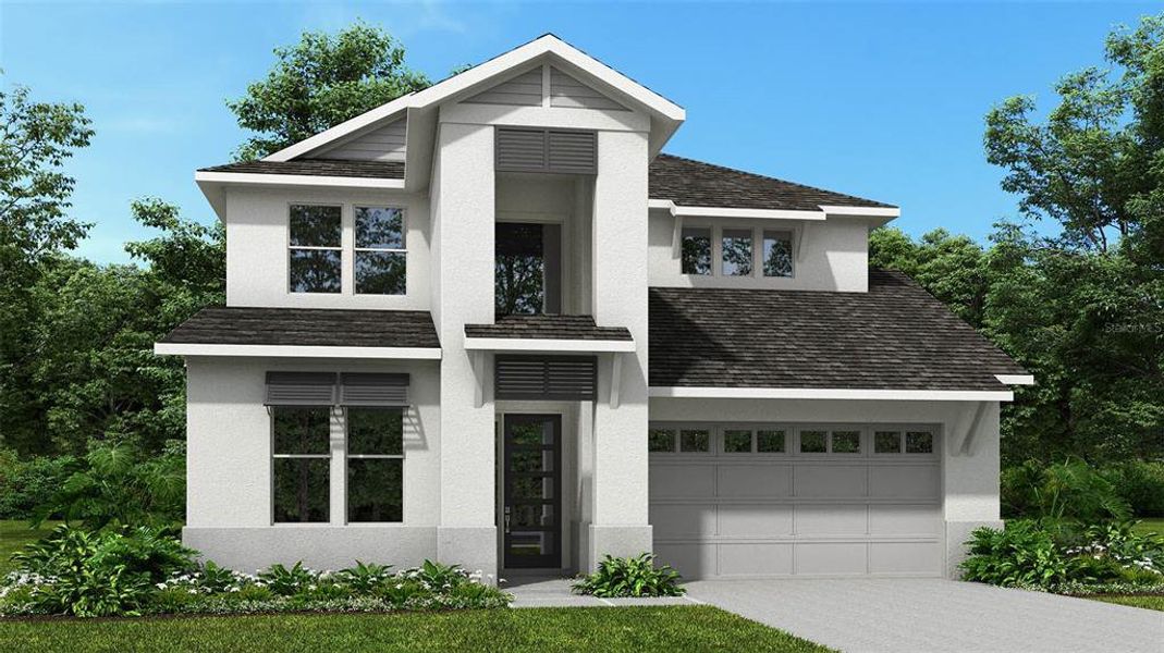 Front exterior of a new home in Star Farms at Lakewood Ranch, Bradenton, FL, highlighting curb appeal (Image 1). Front exterior of a new home in Star Farms at Lakewood Ranch, Bradenton, FL, highlighting curb appeal (Image 1).