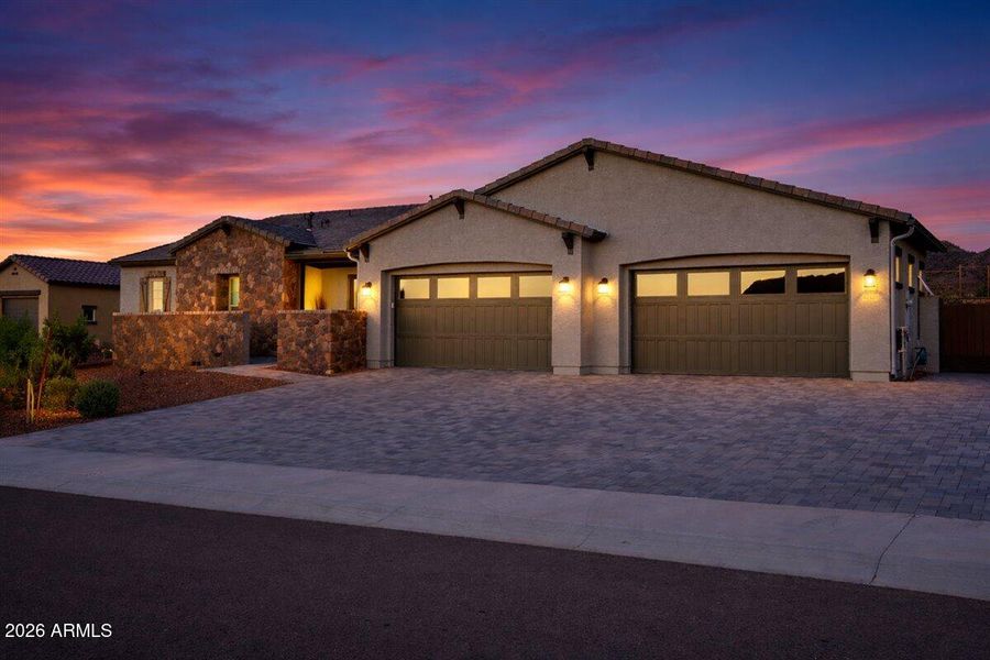 01-Twilight glow over suburban home