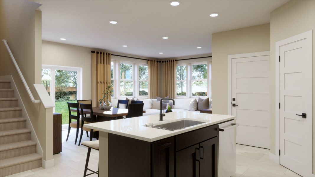 Representative furnished interior of a home built from the 2502 by Risewell Homes in Harvest Crossing, Aurora (Image 5).