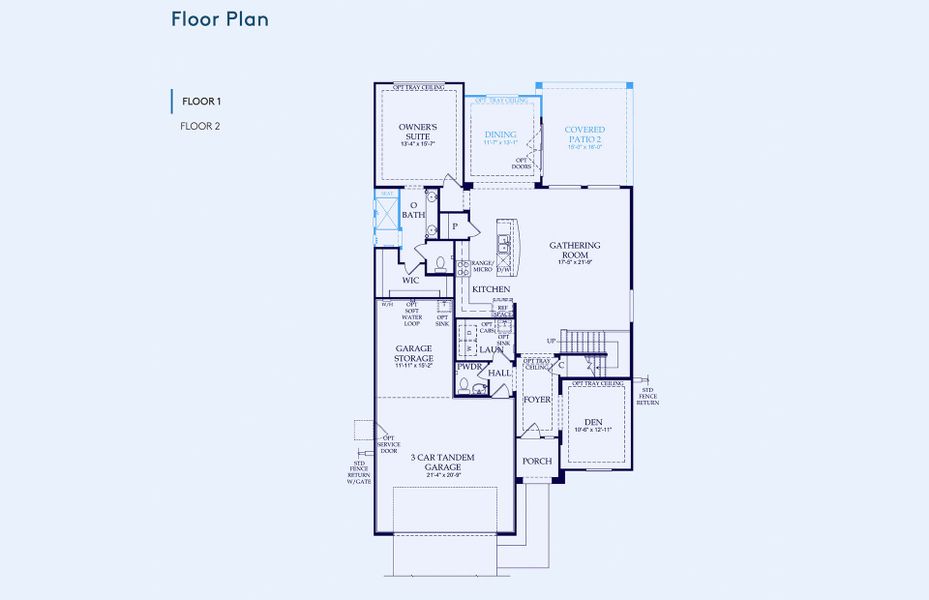 2D floor plan layout of this home in Parkside at Anthem at Merrill Ranch, Florence, AZ (Image 4).