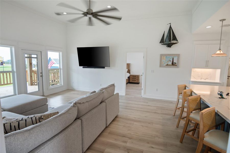 Furnished interior view inside a new home in , Crystal Beach (Image 10). Furnished interior view inside a new home in , Crystal Beach (Image 10).