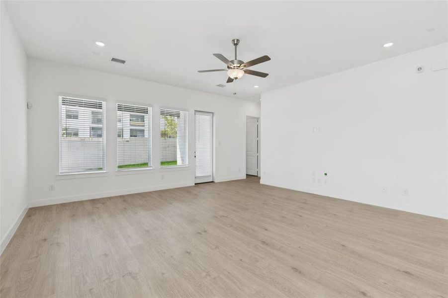 The entire family will love gathering in this spacious, light filled family room! The entire family will love gathering in this spacious, light filled family room!