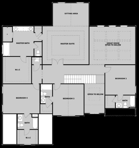 2D floor plan layout for the The Brookdale - Homesites by Dream Finders Homes in Steeplechase, Hoschton, GA (Image 3). 2D floor plan layout for the The Brookdale - Homesites by Dream Finders Homes in Steeplechase, Hoschton, GA (Image 3).