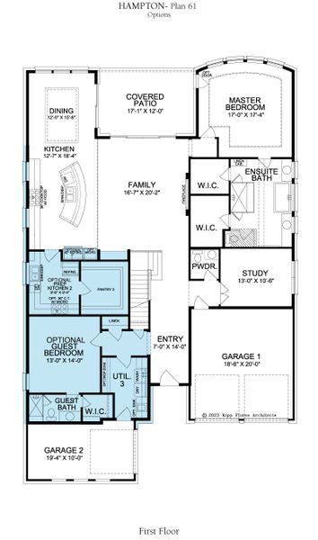 2D floor plan layout for the Hampton by Landon Homes in Fields - Brookside North, Frisco, TX (Image 20). 2D floor plan layout for the Hampton by Landon Homes in Fields - Brookside North, Frisco, TX (Image 20).