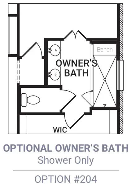 Master Bath – Large Shower / No Tub