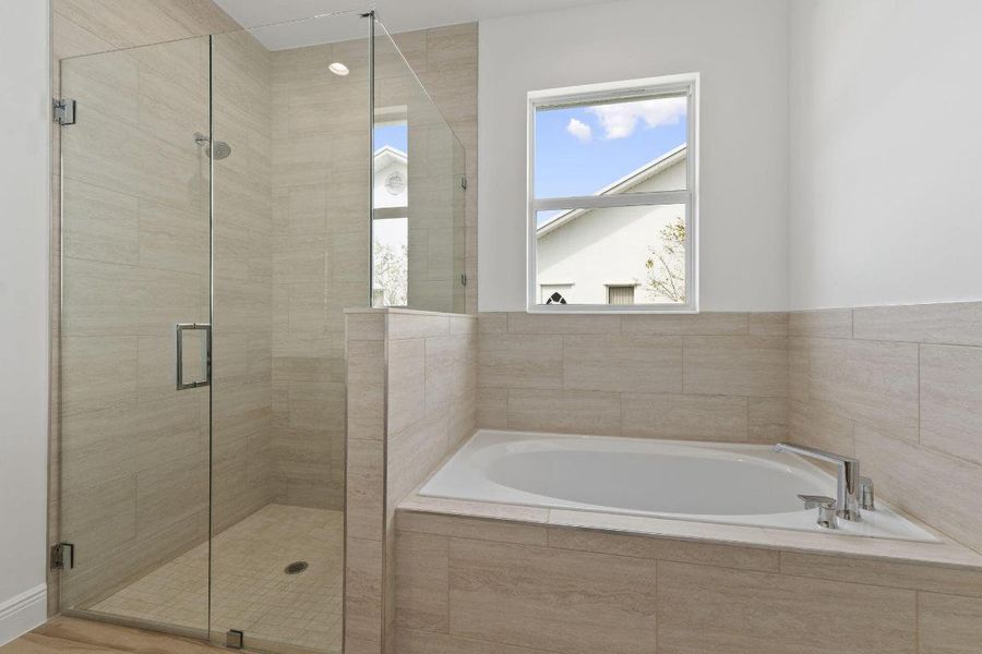 Primary bath tub and shower