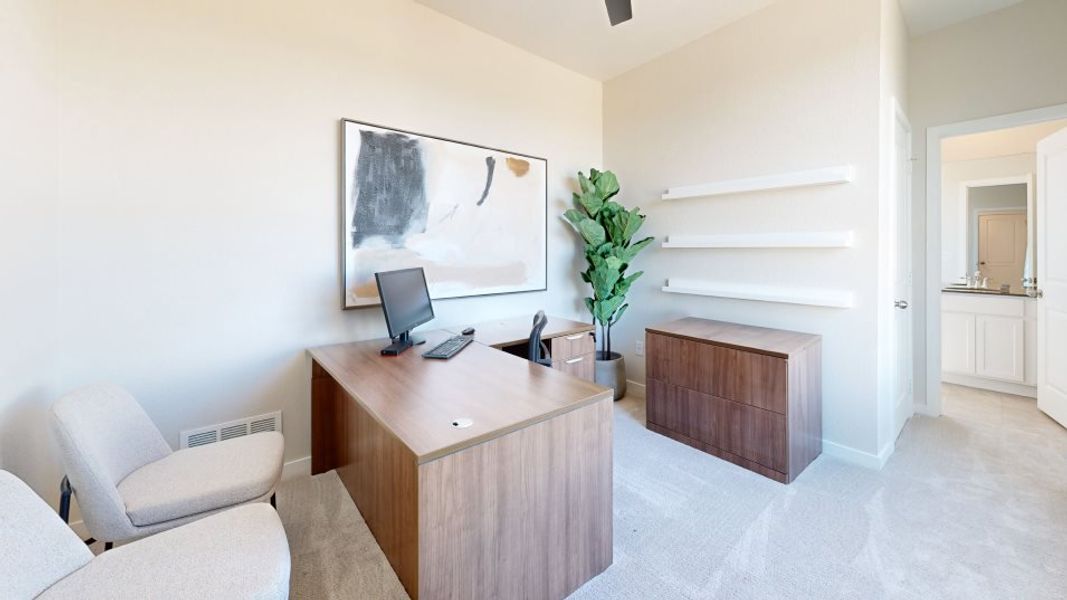 Bedroom 2 styled as an office Bedroom 2 styled as an office