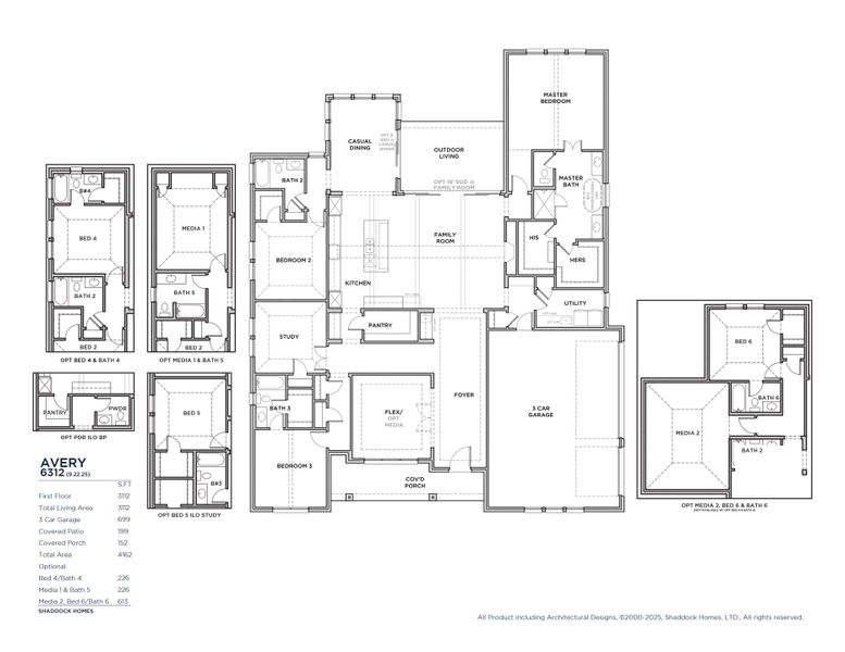 2D floor plan layout for the Avery - SH 6312 by Shaddock Homes in Winding Creek, Rockwall, TX (Image 3). 2D floor plan layout for the Avery - SH 6312 by Shaddock Homes in Winding Creek, Rockwall, TX (Image 3).