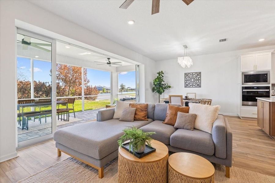 Living Room w/ Open Sliders View Living Room w/ Open Sliders View