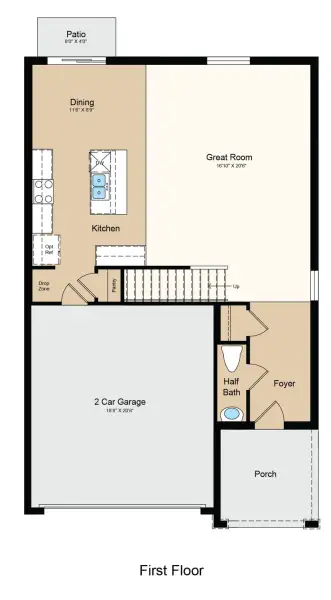 2D floor plan layout of this home in Firethorn, Parrish, FL (Image 3).