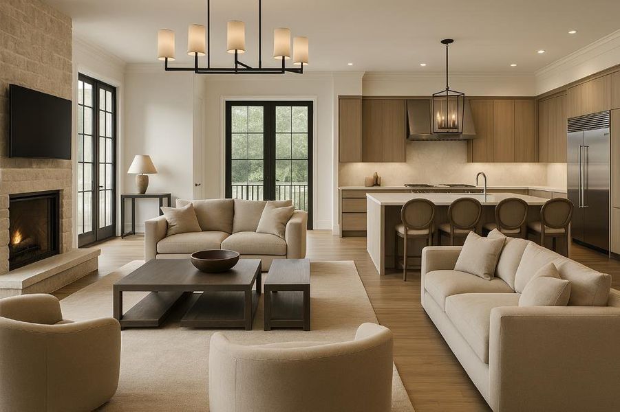 Furnished interior view inside a new home in , Atlanta (Image 9).