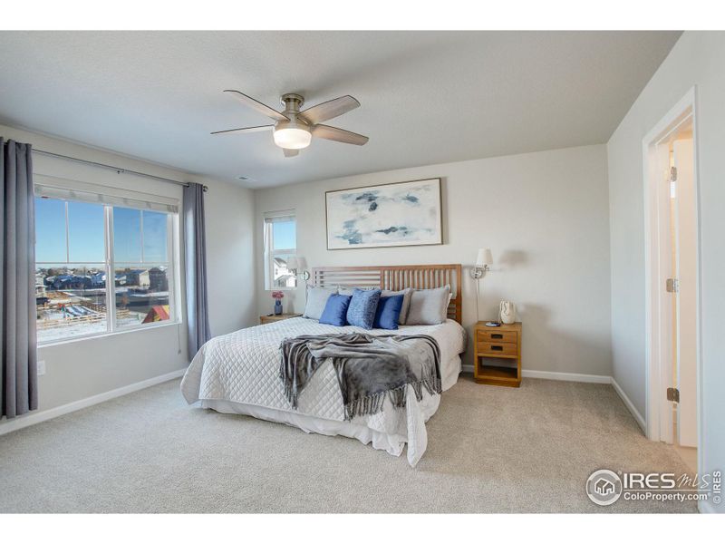 Large primary bedroom off the loft