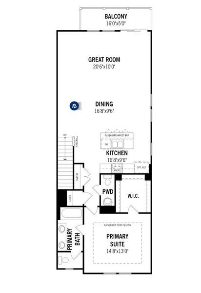 2D floor plan layout for the Grifton by Mattamy Homes in Bratton Pointe, Rock Hill, SC (Image 6).