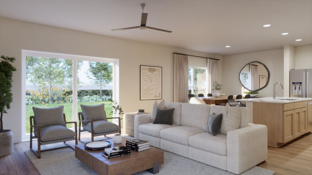 Representative furnished interior of a home built from the Marina by Risewell Homes in Eagletail Landings, Howey-in-the-Hills (Image 3). Representative furnished interior of a home built from the Marina by Risewell Homes in Eagletail Landings, Howey-in-the-Hills (Image 3).