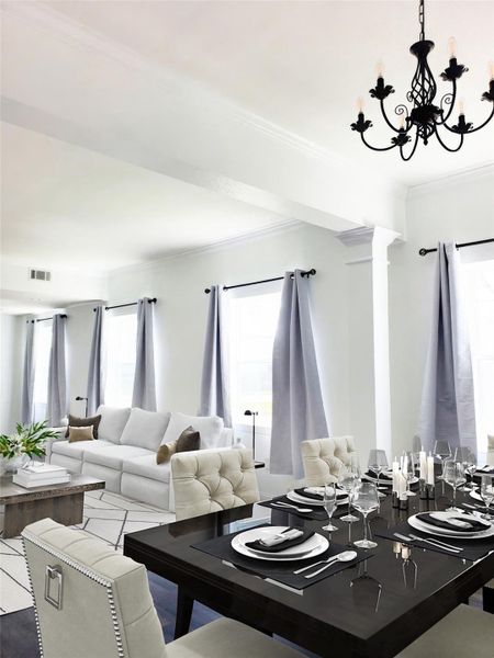 look at living room from dining area (staged picture)