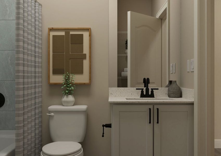 Rendering of the second bathroom. Rendering of the second bathroom.