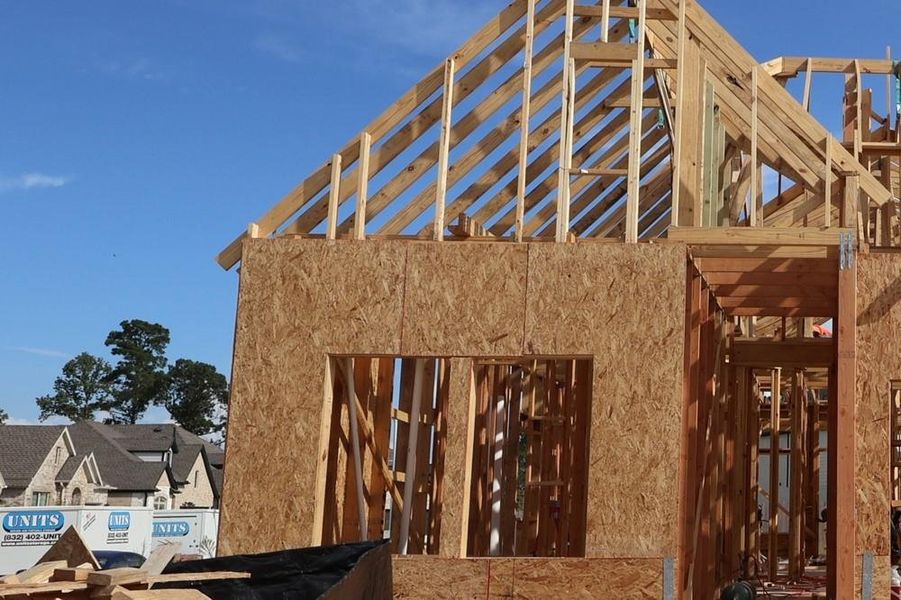 In-progress construction of a new home in ARTAVIA 45' Homesites, Conroe, TX (Image 32).